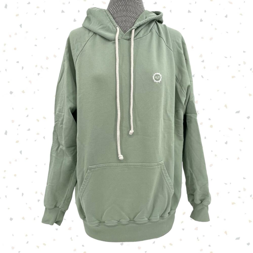 Big Bud Press Sage Pullover Hoodie Light Green Basic Daily Fit Unisex Top Size L